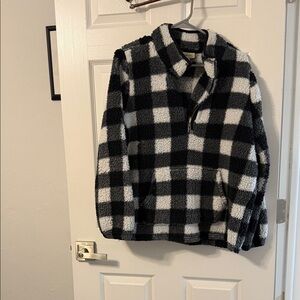 Style & Co. Black and White Fleece Jacket